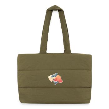 Le requin dort - Sac shopping matelassé - safari green - Devant