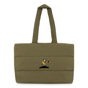 excavator t-shirt - Puffer Shopping Bag - safari green - Front