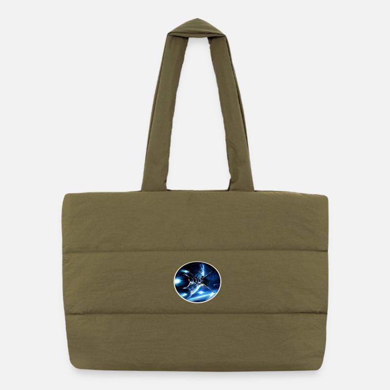 The Comet - Retro Space Emblem – 8-Bit Starship Puffer-Einkaufstasche