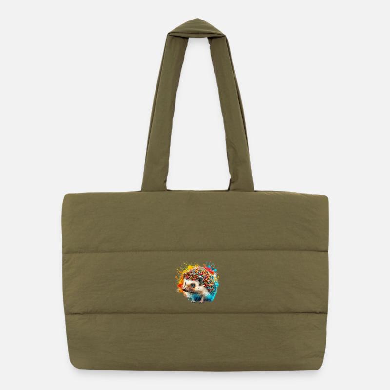 Igel - Puffer-Einkaufstasche - safari Green