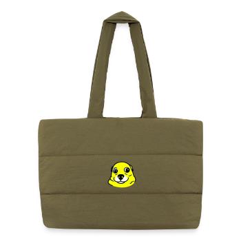 Anxious Dog in Pop Art Style - Puffer Shopping Bag - safari green - Front
