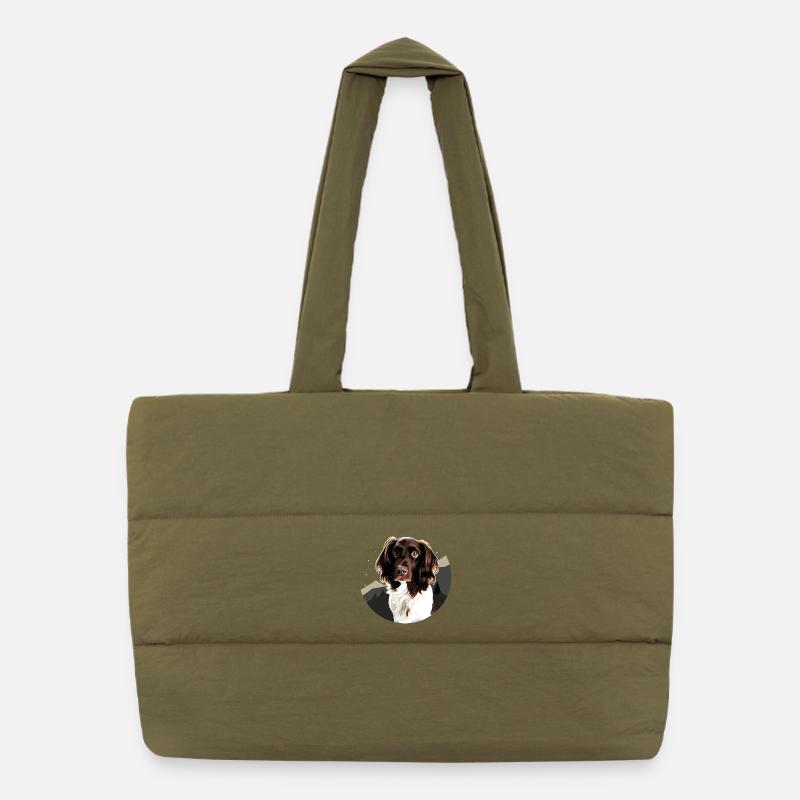 Petit design élégant de chien du Münsterland Sac shopping matelassé
