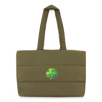 Fête de la Saint-Patrick Trèfle Lucky - Sac shopping matelassé - safari green - Devant