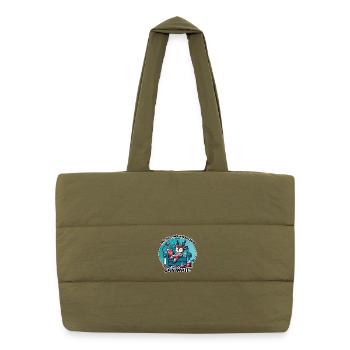 Reindeer in Pyjamas – HoHoHoMework Christmas Break - Puffer Shopping Bag - safari green - Front
