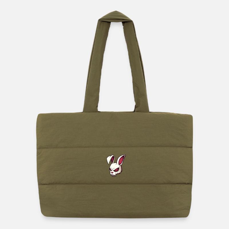 Illustration de crâne de lapin maléfique Sac shopping matelassé