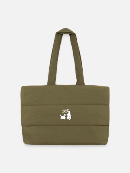 Boo-P Geisterhund Süßer Halloween-Hund Lustig - Gesteppte Shopping Bag - safari Green