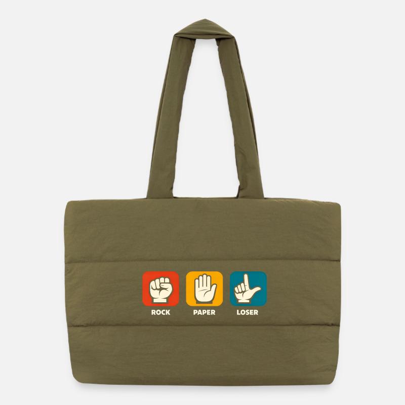 Pierre, papier, perdant, sarcasme, drôles, Sac shopping matelassé