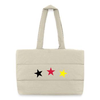 sterne sport fußball - Gesteppte Shopping Bag - Naturweiß - Vorne