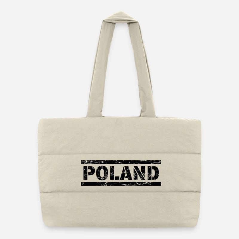Poland - Puffer-Einkaufstasche - Naturweiß