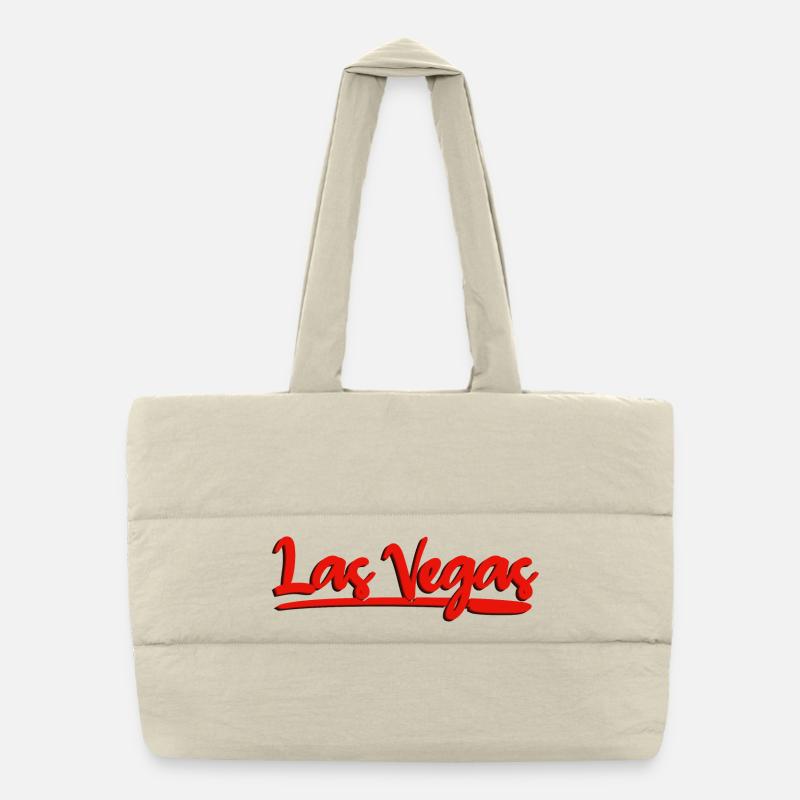 Las Vegas Schriftzug Rot Cursive Design Puffer-Einkaufstasche