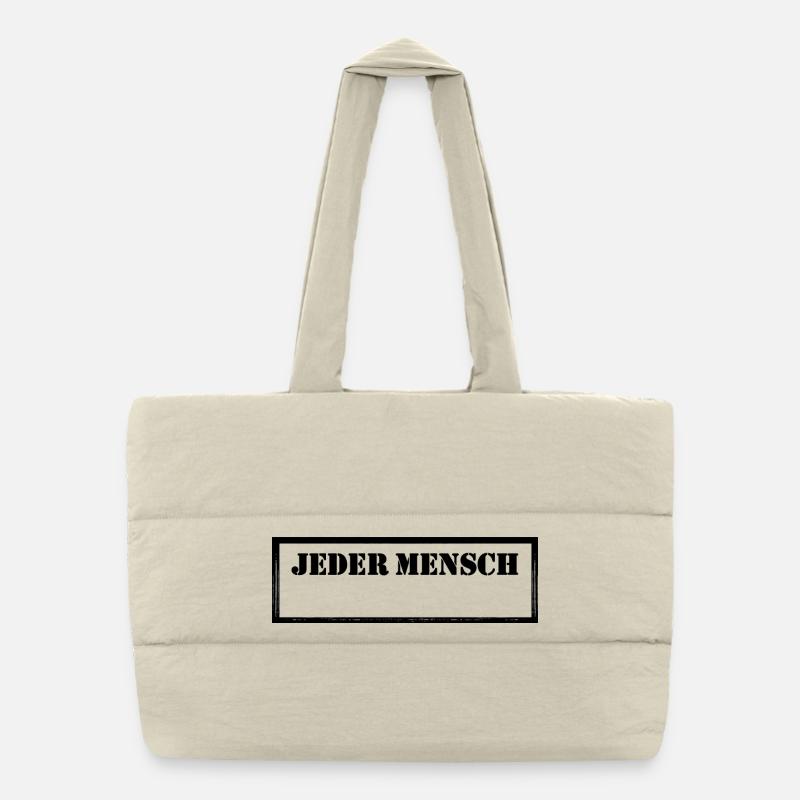 Jeder Mensch | Personalisiertes Kunst-Projekt Puffer-Einkaufstasche
