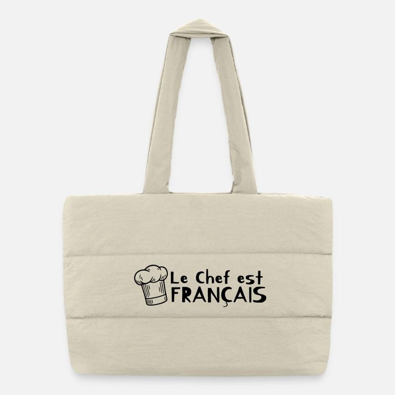 Le chef est français Sac shopping matelassé