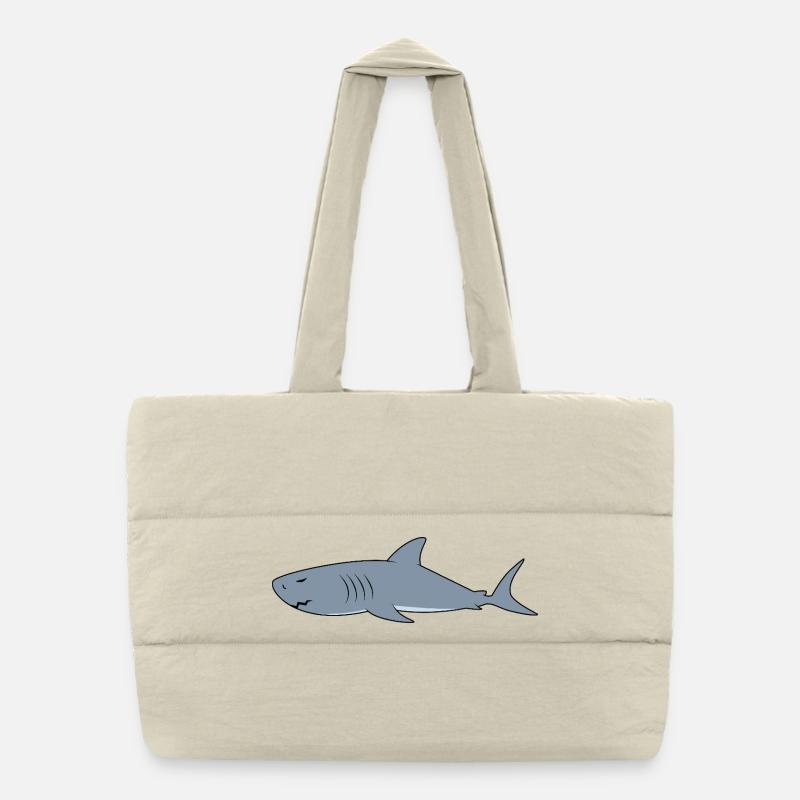 Shark Lazy Sleeping Costume Funny Ocean Lover Puffer Shopping Bag