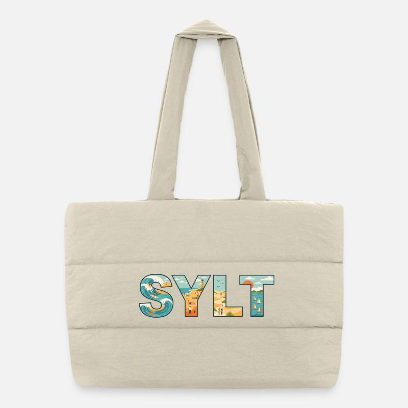 SYLT – La vie insulaire dans la conception des lettres Sac shopping matelassé