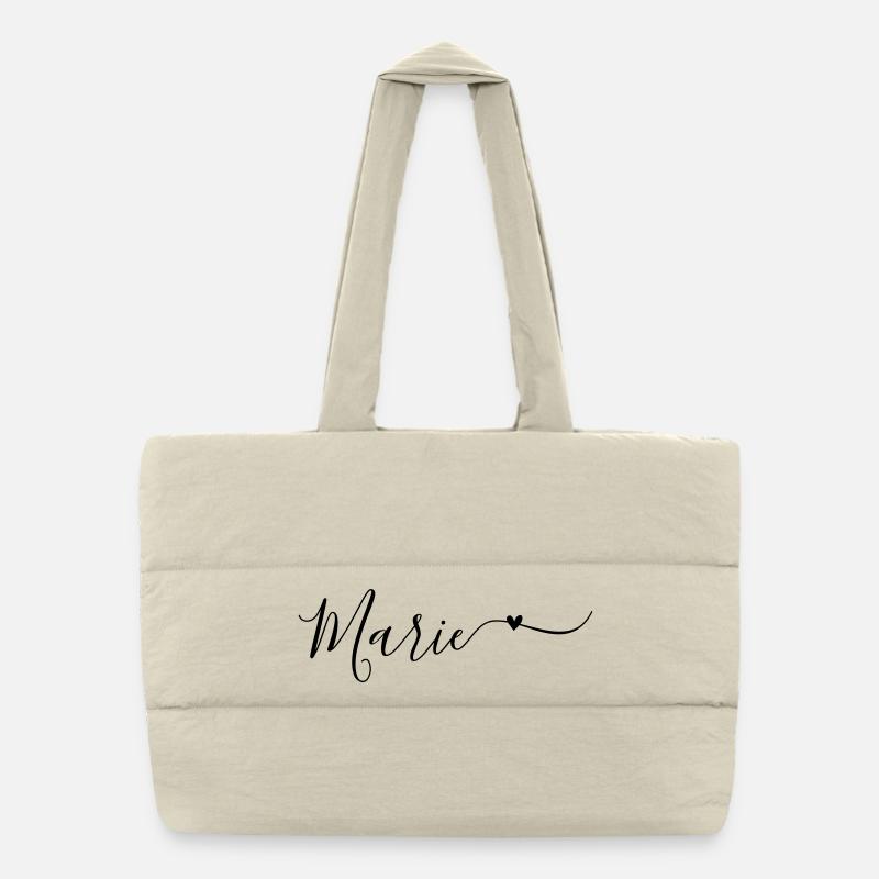 Marie Surname First Name Decorative Puffer Shopping Bag