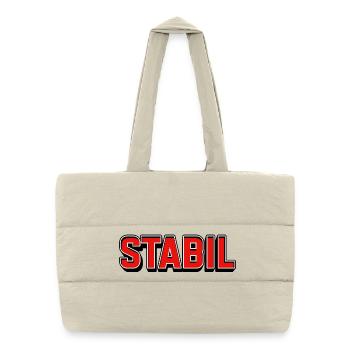 Stable bright red block lettering - Puffer Shopping Bag - natural - Front