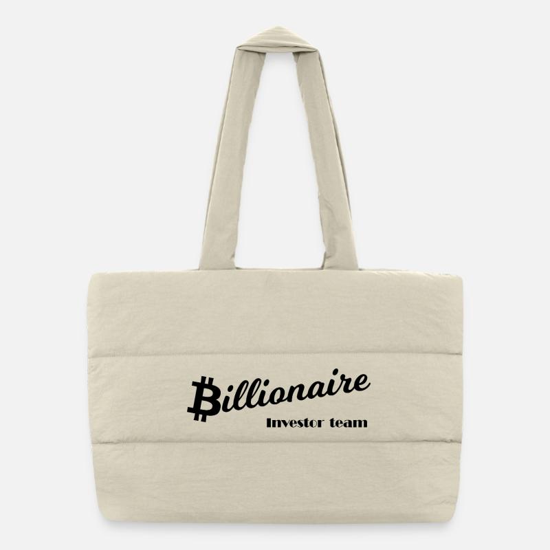 Bitcoin Silhouette Noir Puffer-Einkaufstasche