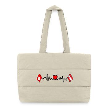Cardio coeur avec drapeau Suisse drapeau Autriche - Sac shopping matelassé - blanc naturel - Devant