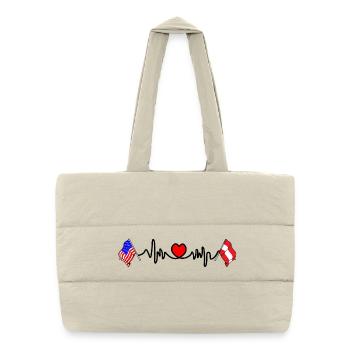 Cardio cardio drapeau USA et drapeau Autriche - Sac shopping matelassé - blanc naturel - Devant
