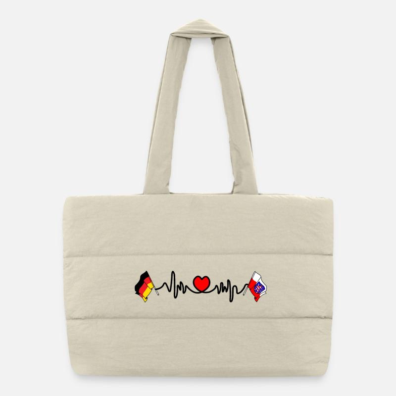 Cardio cardiaque Drapeau Allemagne, Thuringe Sac shopping matelassé