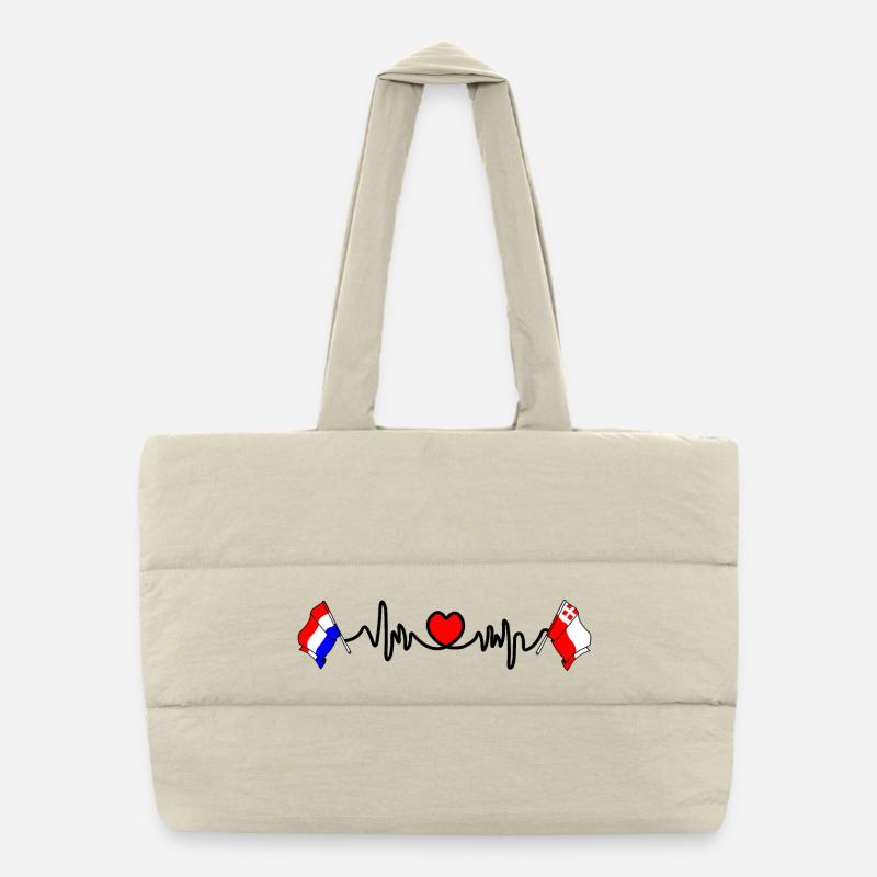 Coeur cardio avec drapeau Pays-Bas, Utrecht Sac shopping matelassé