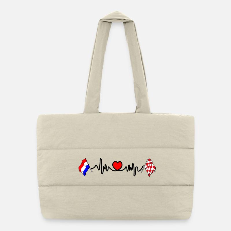 Cardio coeur Drapeau Pays-Bas, Brabant-Septentrional Sac shopping matelassé