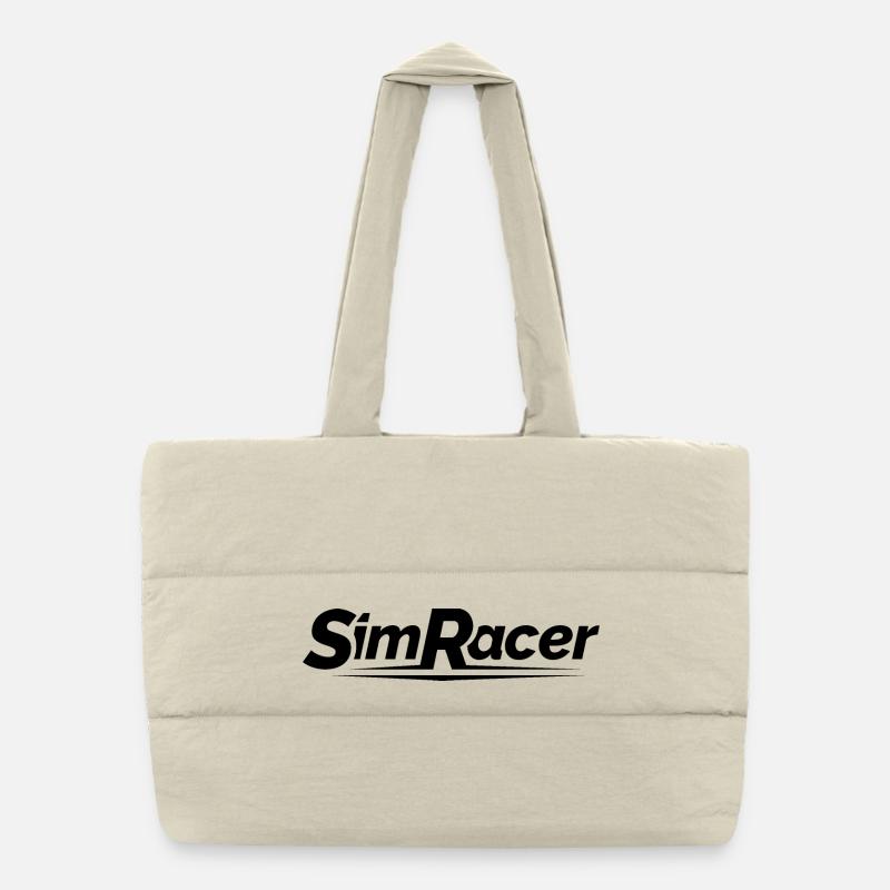 Sim Racer Gamer Gaming Simulation Logo Icon Sac shopping matelassé