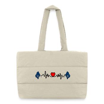 Fréquence cardiaque cardio pour le Dakota du Nord - Sac shopping matelassé - blanc naturel - Devant