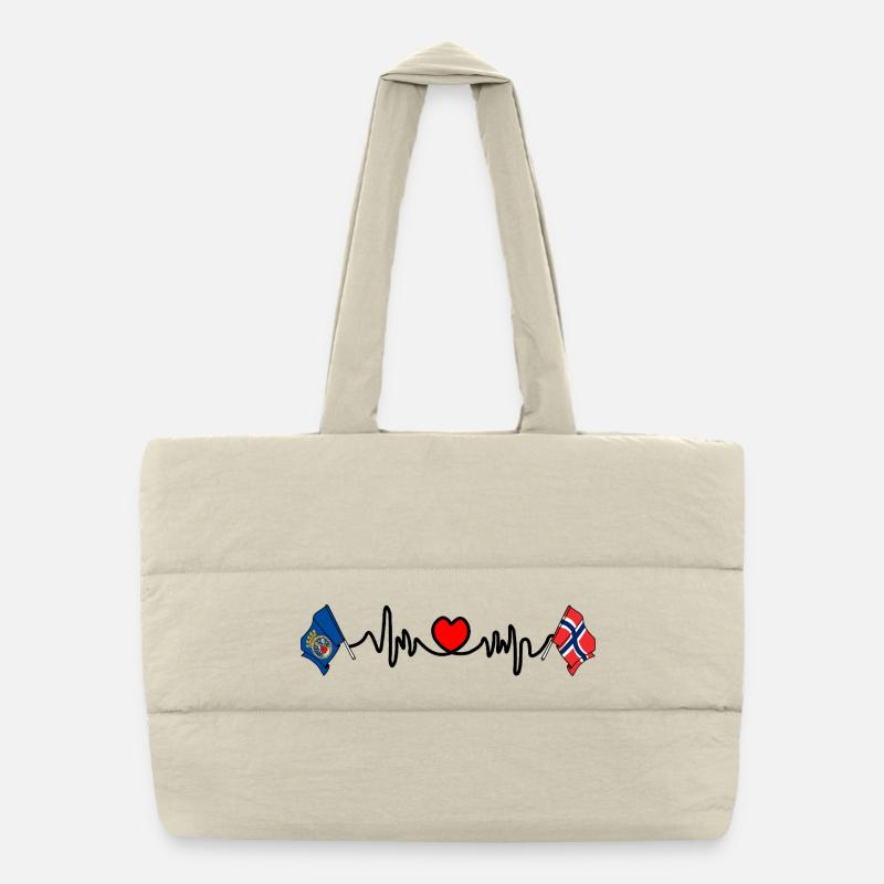 Cardio cardio d’Oslo avec drapeau de la Norvège Sac shopping matelassé