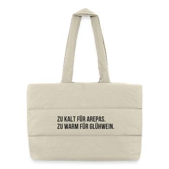 Trop froid pour les arepas, trop chaud pour le vin chaud - Sac shopping matelassé - blanc naturel - Devant