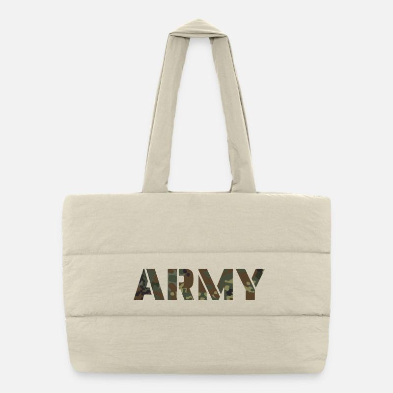 CAMOUFLAGE ARMY DE Flecktarn Sac shopping matelassé