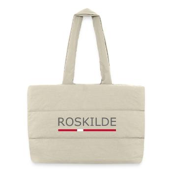 Roskilde - Denmark Flag - Dänemark - Puffer-Einkaufstasche - Naturweiß - Vorne