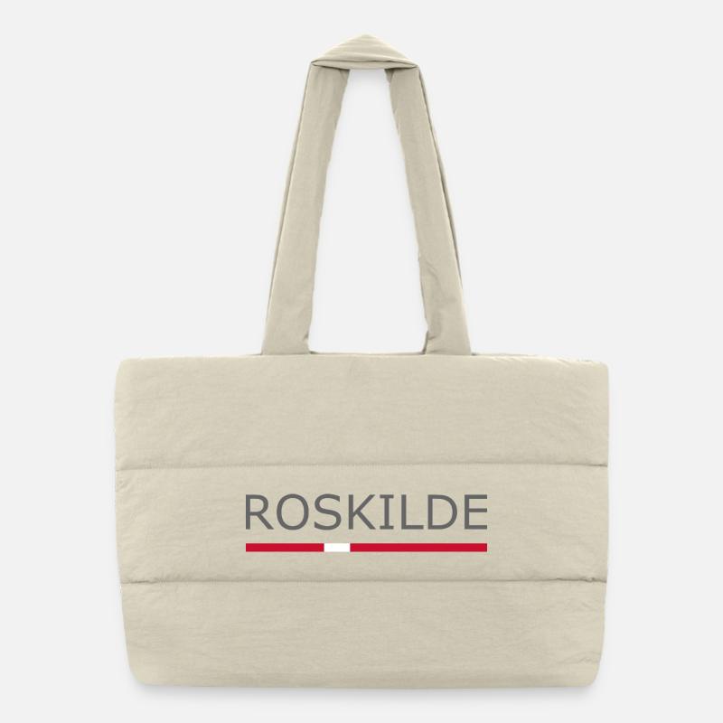 Roskilde - Denmark Flag - Dänemark Puffer-Einkaufstasche