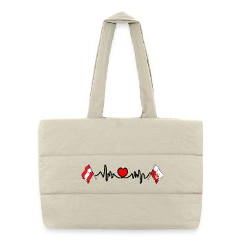 Battement de cœur du drapeau Autriche et Tyrol - Sac shopping matelassé - blanc naturel - Devant