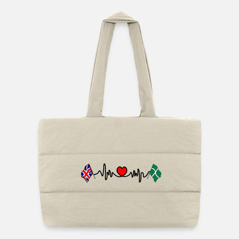 Devon & Großbritannien Herzschlag Puffer-Einkaufstasche