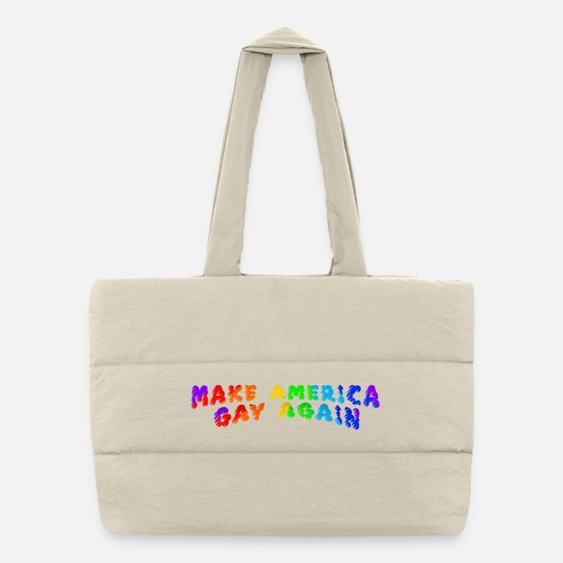 Make America Gay Again - Puffer-Einkaufstasche - Naturweiß