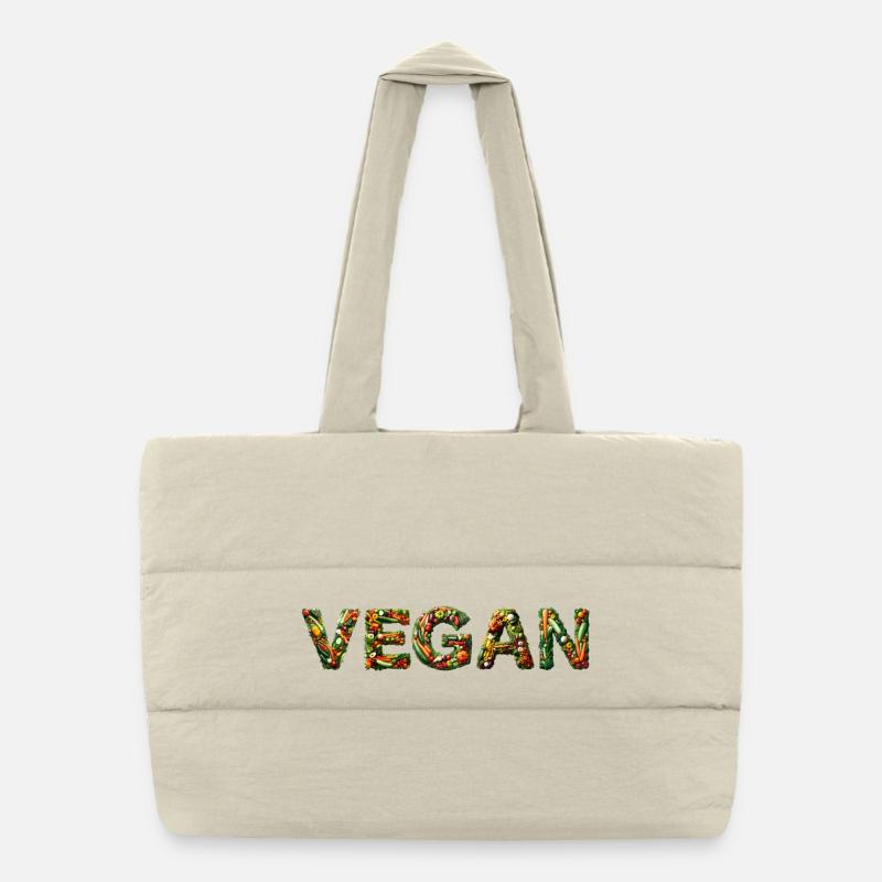 Vegan – plant-based from fruit and vegetables Puffer Shopping Bag