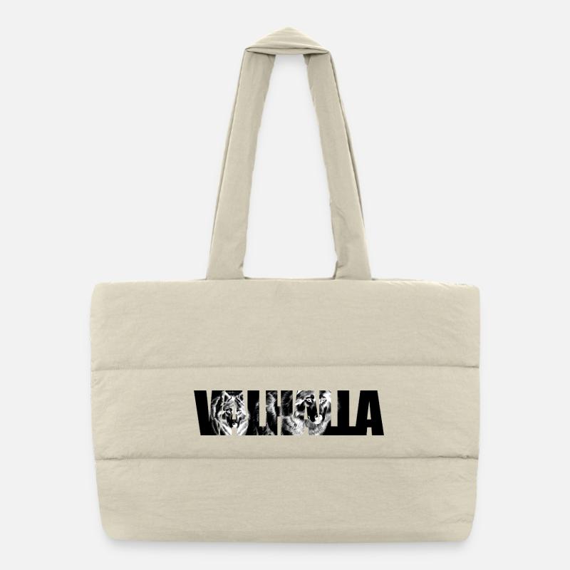 Visage de loup dans un motif fragmenté Sac shopping matelassé