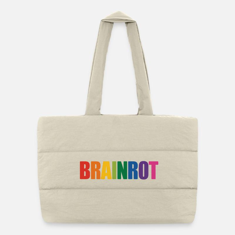 Brainrot - Funny Gen Alpha Slang Memes Puffer Shopping Bag