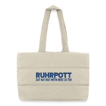 Ruhrpott - Dat hat wat mittn Herz zu tun - Zeche - Puffer-Einkaufstasche - Naturweiß - Vorne