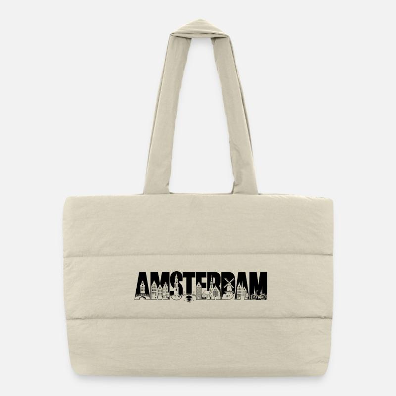 Amsterdam Holland Netherlands Silhouette Holidays Puffer Shopping Bag