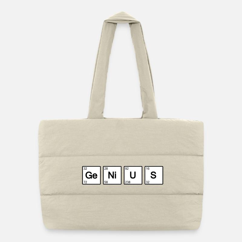 Genius Geek science (Blanc) Sac shopping matelassé