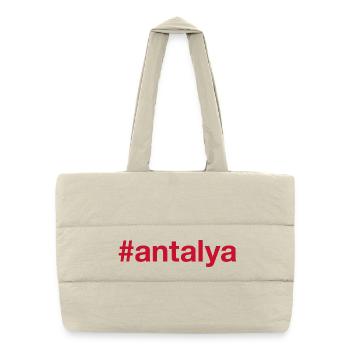 ANTALYA Hashtag Turkey Türkei - Puffer-Einkaufstasche - Naturweiß - Vorne