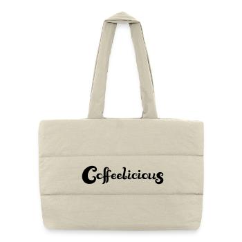 Coffeelicious (en anglais seulement) - Sac shopping matelassé - blanc naturel - Devant