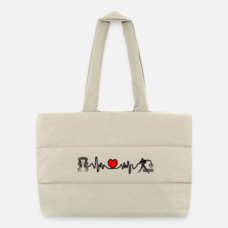 Herzfrequenz Kardio Jungfrau Wassermann Puffer-Einkaufstasche