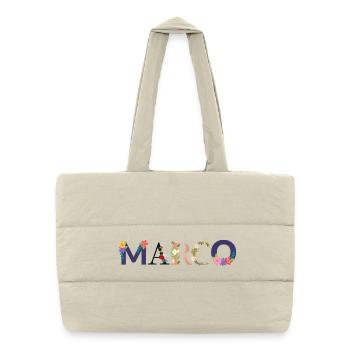 MARCO name decorated with flowers - Puffer Shopping Bag - natural - Front