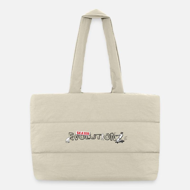 Skateboarder Design | Skate-Evolution Puffer-Einkaufstasche
