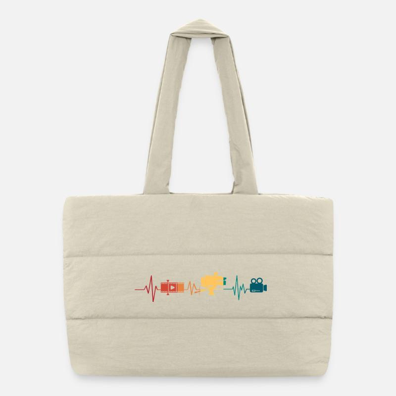 Heartbeat videography Puffer Shopping Bag