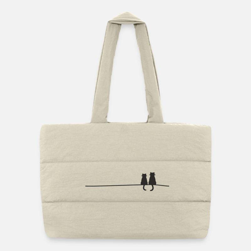 Cat silhouettes Puffer Shopping Bag