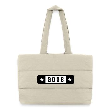 2026 - Sac shopping matelassé - blanc naturel - Devant